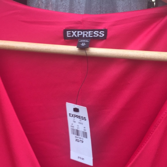 Express Red Zip Front Wrap Dress Sz XS New With Tags - Picture 2 of 5